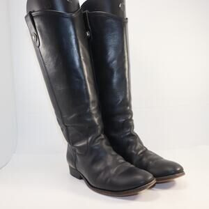Frye Black Leather Wide Calf Riding Boots Women’s 8B Made in Mexico